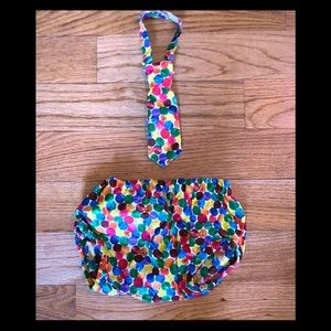 Diaper cover and matching tie